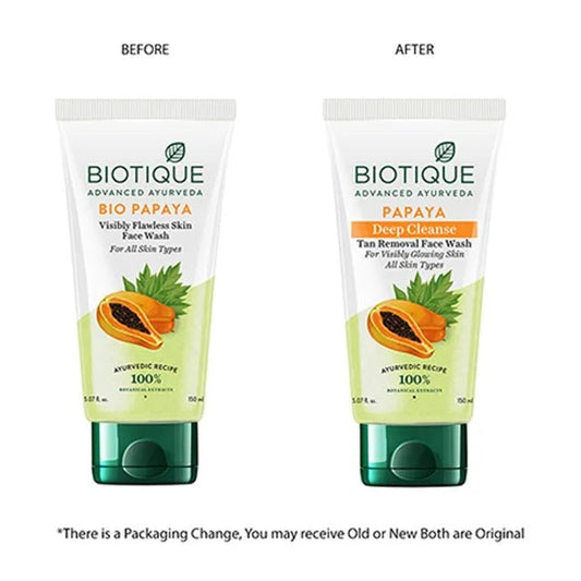 Biotique Bio Papaya Deep Cleanse Visibly Glowing Skin Face Wash For All Skin Types