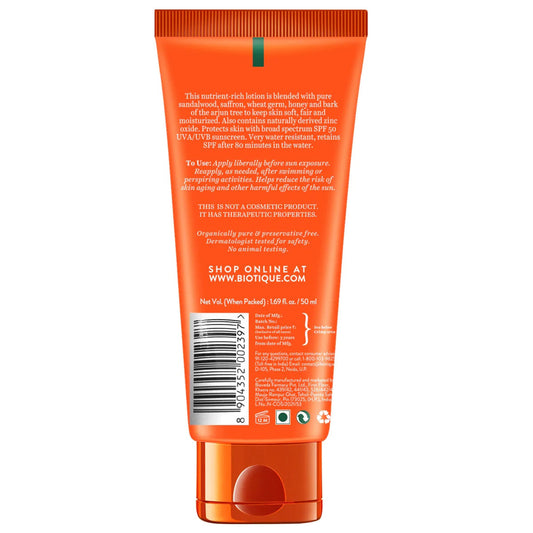 Biotique Sun Shield Sandalwood Ultra Protective Lotion 50+ SPF Sunscreen