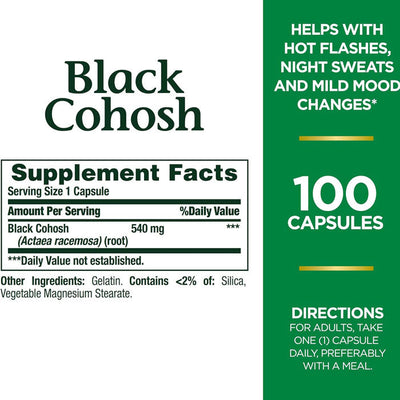 Black Cohosh 540 mg by Nature's Bounty 100/Bottle