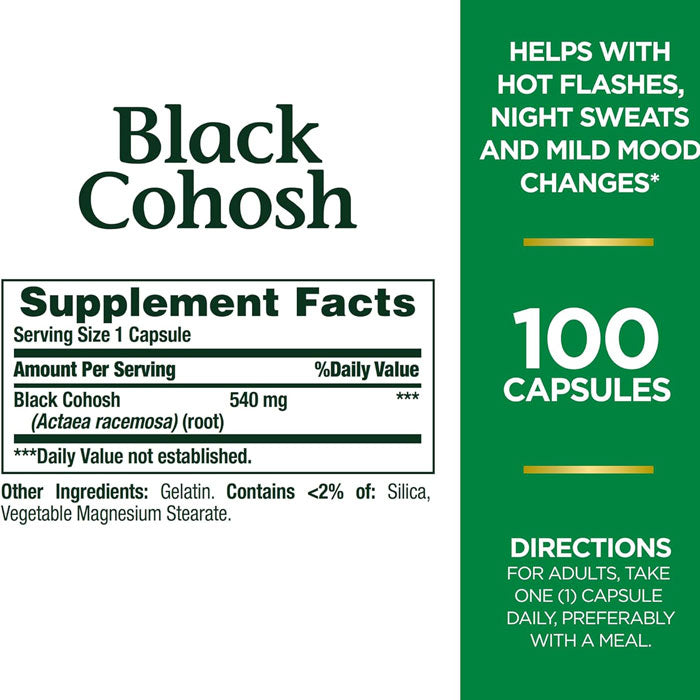 Black Cohosh 540 mg by Nature's Bounty 100/Bottle