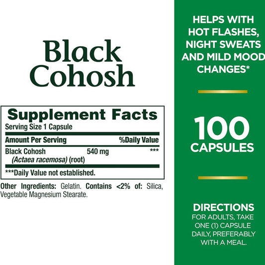 Black Cohosh 540 mg by Nature's Bounty 100/Bottle