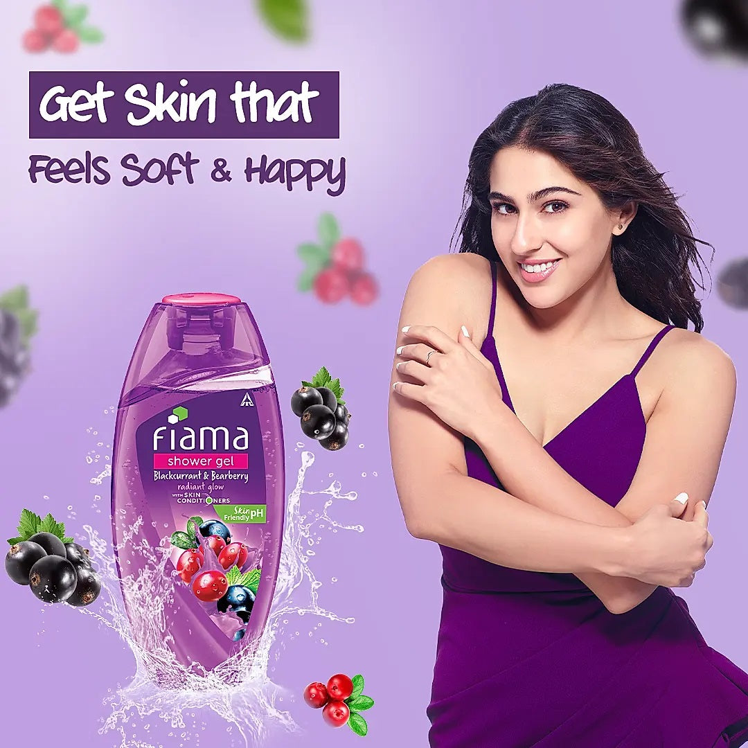 Fiama Shower Gel Blackcurrant & Bearberry Body Wash for Radiant Glowing & Hydrating Skin