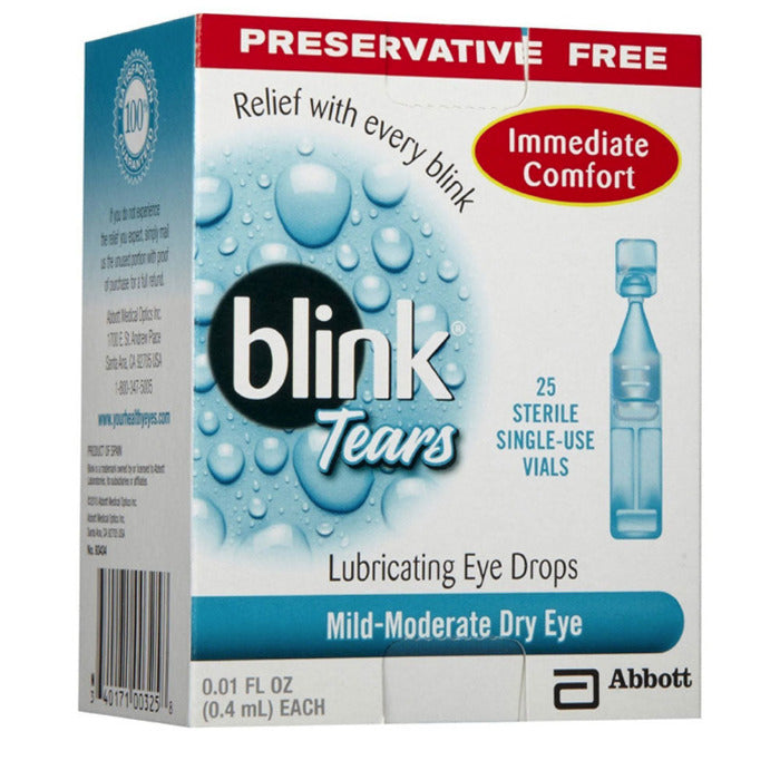 Blink Tears Preservative Free Lubricating Eye Drops, Mild to Moderate, 25 Vials