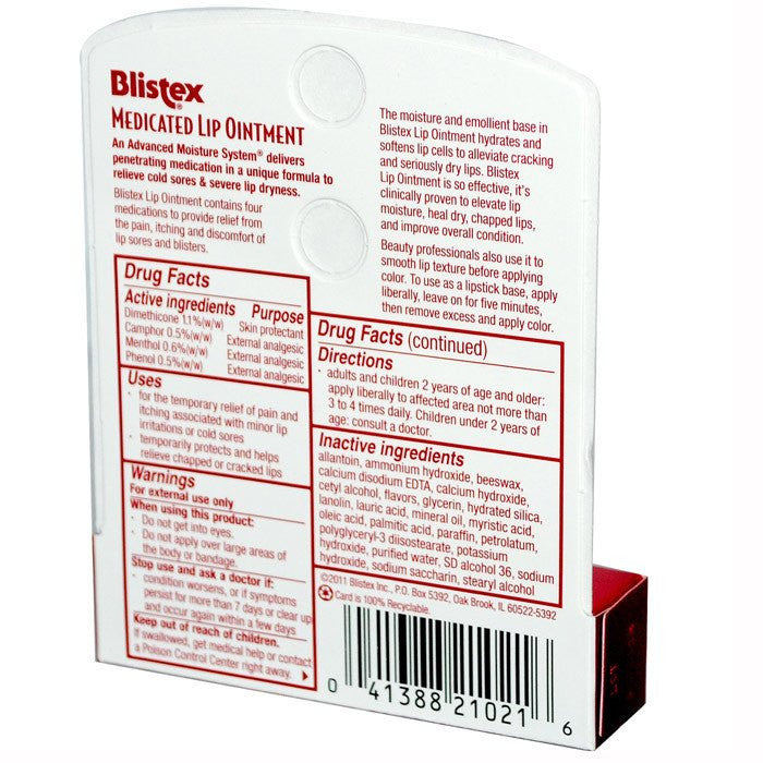 Blistex Medicated Lip Ointment for Dry Chapped Lip Healing