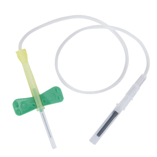 Blood Collection Set 21 Gauge 3/4 Inch Needle Length Safety Needle 12 Inch Tubing, 50/Box