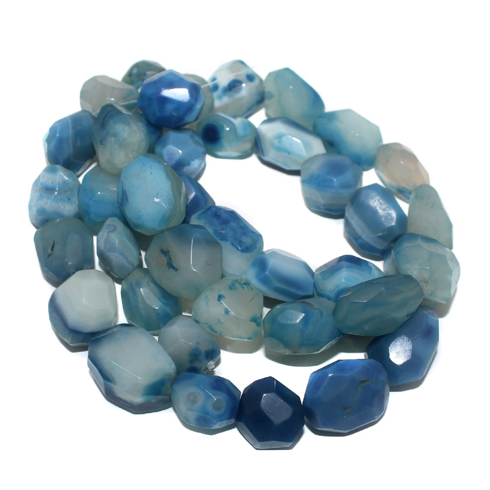 1 Sting, 19-28mm Tumble Faceted Onyx Stone Beads
