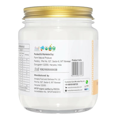 Farm Naturelle 100% Pure Organic Extra-Virgin Cold Pressed Coconut Oil