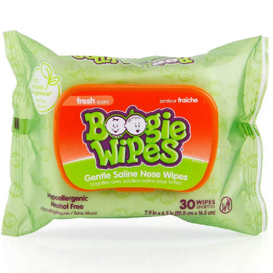 Boogie Wipes Gentle Saline Nose Wipes Fresh Scent 30 Count