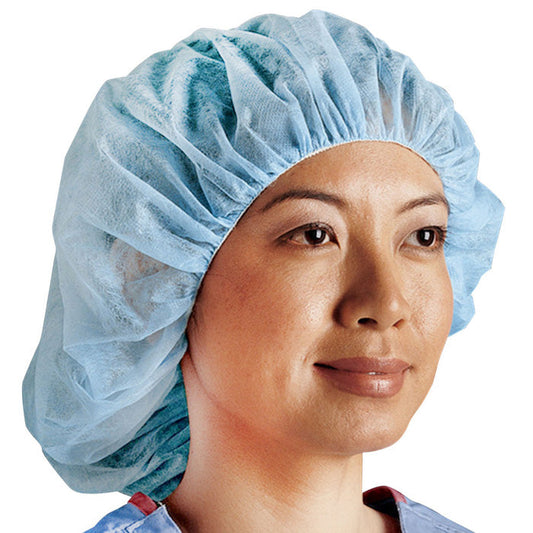 Bouffant Caps, Large 24", Blue Color 75/Box