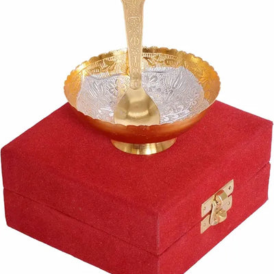 Silver Plated Two Tone Single Bowl Set | 3.5 Inches
