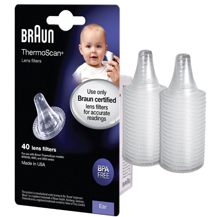 Braun Thermoscan Ear Thermometer Len Filters Probe Covers, BPA Free 40/Box