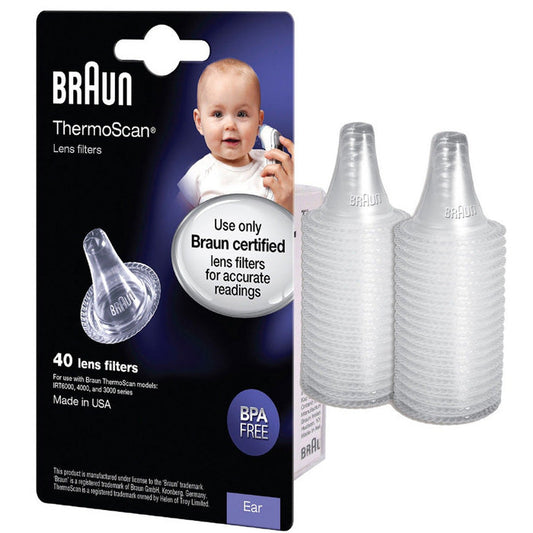 Braun Thermoscan Ear Thermometer Len Filters Probe Covers, BPA Free 40/Box