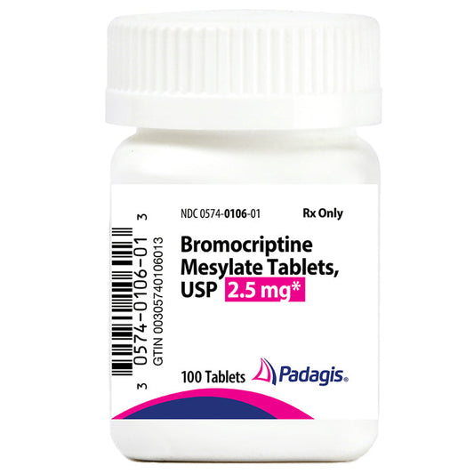 Bromocriptine Mesylate Tablets 2.5 mg, 30 Count (RX)