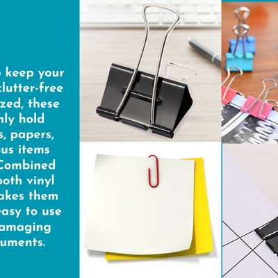BRUSTRO Assorted Clip Box | Includes 120 Paper Clips-28mm & 56 Binder Clips (25mm- 6 pcs| 19mm- 15 pcs| 15mm- 35pcs) | Home, Office, Stationery use, Ideal for Students and Adults, Reusable, Flexible