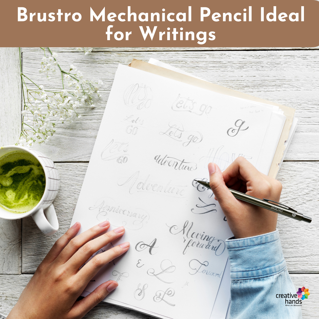 BRUSTRO Mechanical Pencil Set | HB-20 leads, 2B-20 leads,Spare eraser 8 units|Tip size 0.7 mm | Ideal for Students,Adults, Home, School, Office, Stationery Use |Writing, Sketching, Drawing,Mandala Art