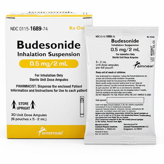 Budesonide Inhalation Suspension 0.5 mg / 2 mL, 30 Vilas Per Box by Amneal (RX)