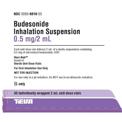 Budesonide Inhalation Suspension 0.5mg / 2 mL Single Unit-Dose Vials (Rx) 30 Individually wrapped