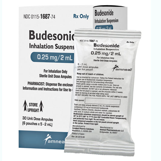 Budesonide Inhalation Suspension 0.25 mg/2 mL Single Unit-Dose Vials, 30/Box (RX)