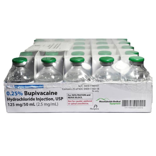 Bupivacaine 0.25% Injection Multiple Dose 50 mL Vials 25/tray (Rx)