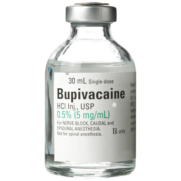 Bupivacaine HCL Injection 0.5% Single-Dose Vials 30 mL x 25/Box by Pfizer (RX)