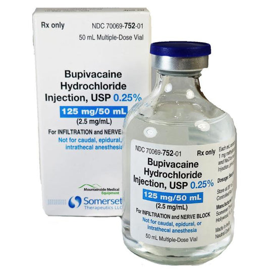 Bupivacaine Hydrochloride Injection 0.25% USP 125 mg/50 mL Multiple Dose Vial 50 mL (RX)