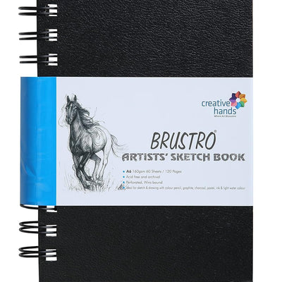 Brustro Artists Small Wiro Bound Sketch Book, A6 Size, 120 Pages, 160 GSM