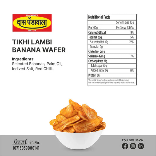 Das Pendawala Tikhi Lambi Banana Wafer | 200 gms