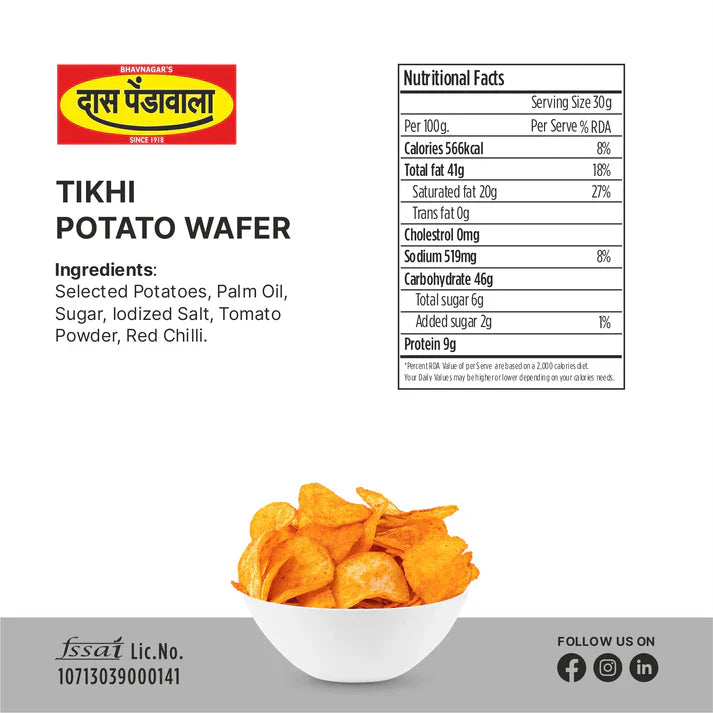 Das Pendawala Tikhi Potato Wafer | 200 gms