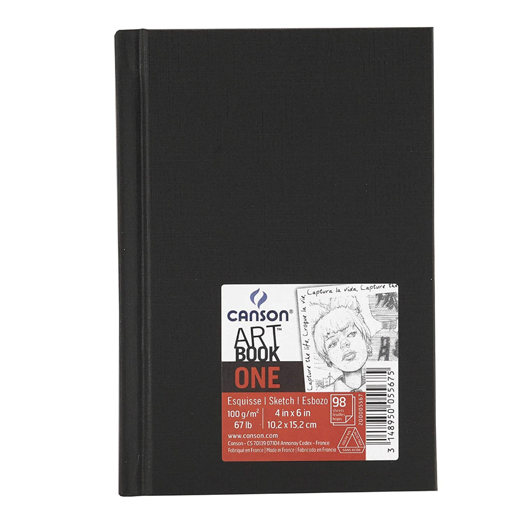Canson One Art Book- 10.2 x 15.2 cm 100 GSM White Drawing Paper (100 Sheets)
