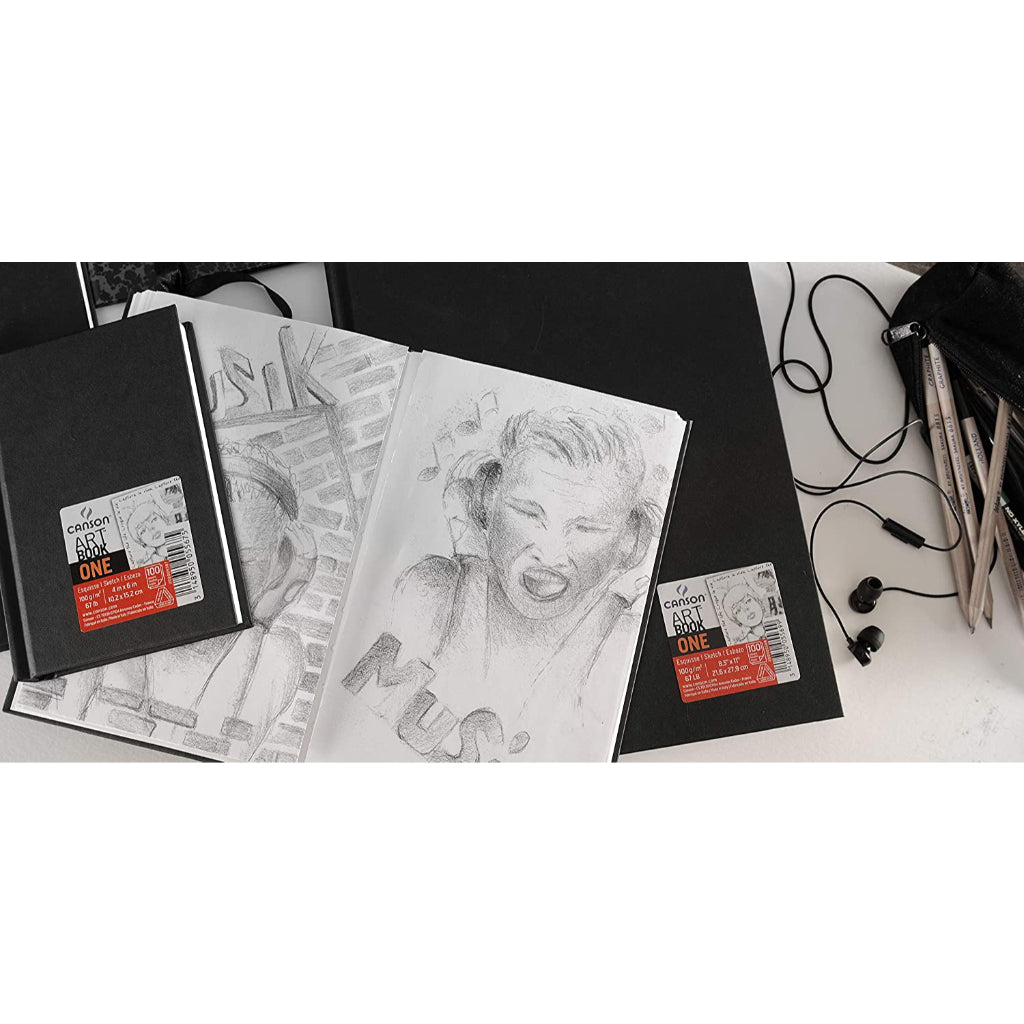 Canson One Art Book- 10.2 x 15.2 cm 100 GSM White Drawing Paper (100 Sheets)