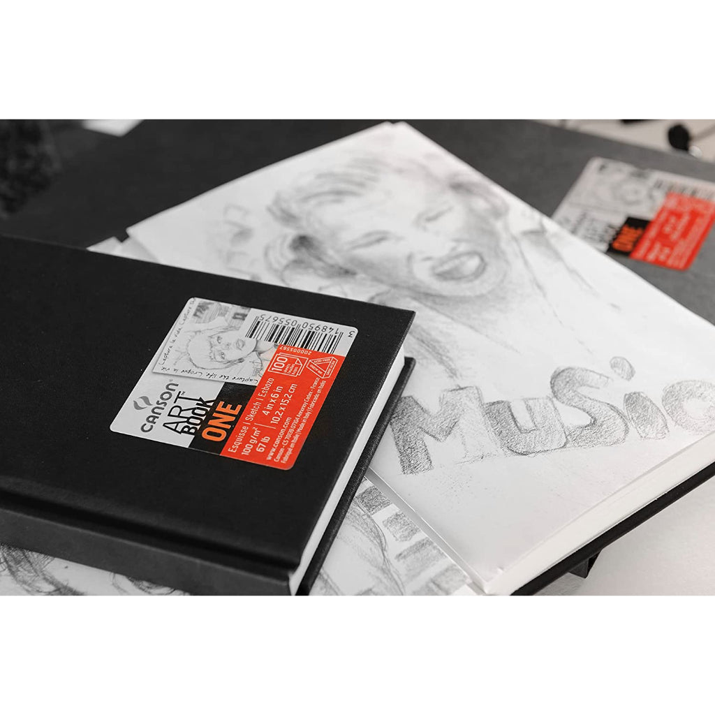 Canson One Art Book- 10.2 x 15.2 cm 100 GSM White Drawing Paper (100 Sheets)