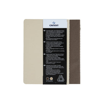 Canson Inspiration 96 Gsm Light Grain A6 Hardbound Books (Pack Of 2- Tobacco & Oyster- 24 Sheets)