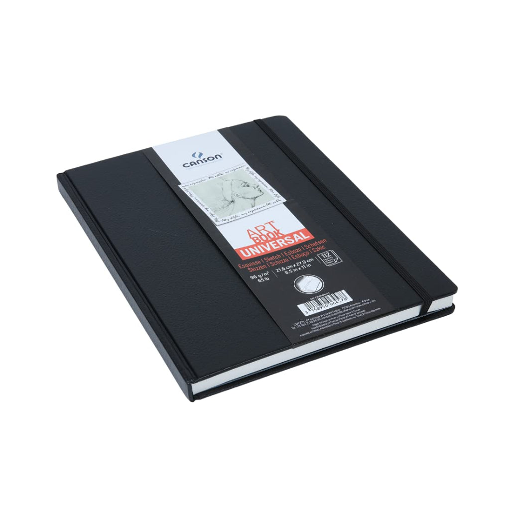 Canson Universal 96 Gsm Light Grain 21.6 X 27.9 Cm Drawing Paper Hardbound Book (White- 112 Sheets)