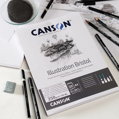 Canson Bristol 250 Gsm Very Smooth Texture A3 Sketching Paper Pad (Ultra White- 20 Sheets)