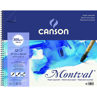 Canson Montval 300 Gsm 37 X 46 cm Album Of 12 Fine Grain Sheets