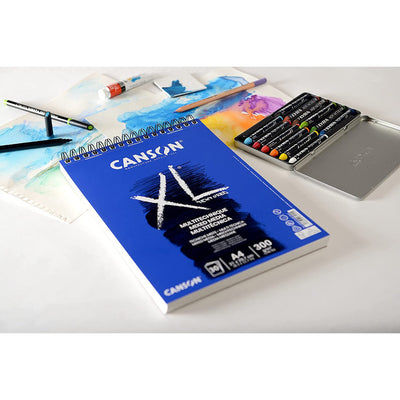 Canson Xl Mix Media 300 Gsm A4 Album Of 30 Medium Grain Sheets