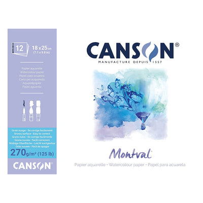 Canson Montval Aquarelle Canson Watercolour Paper- 18Cm X 25 Cm- White (Pack Of 12)