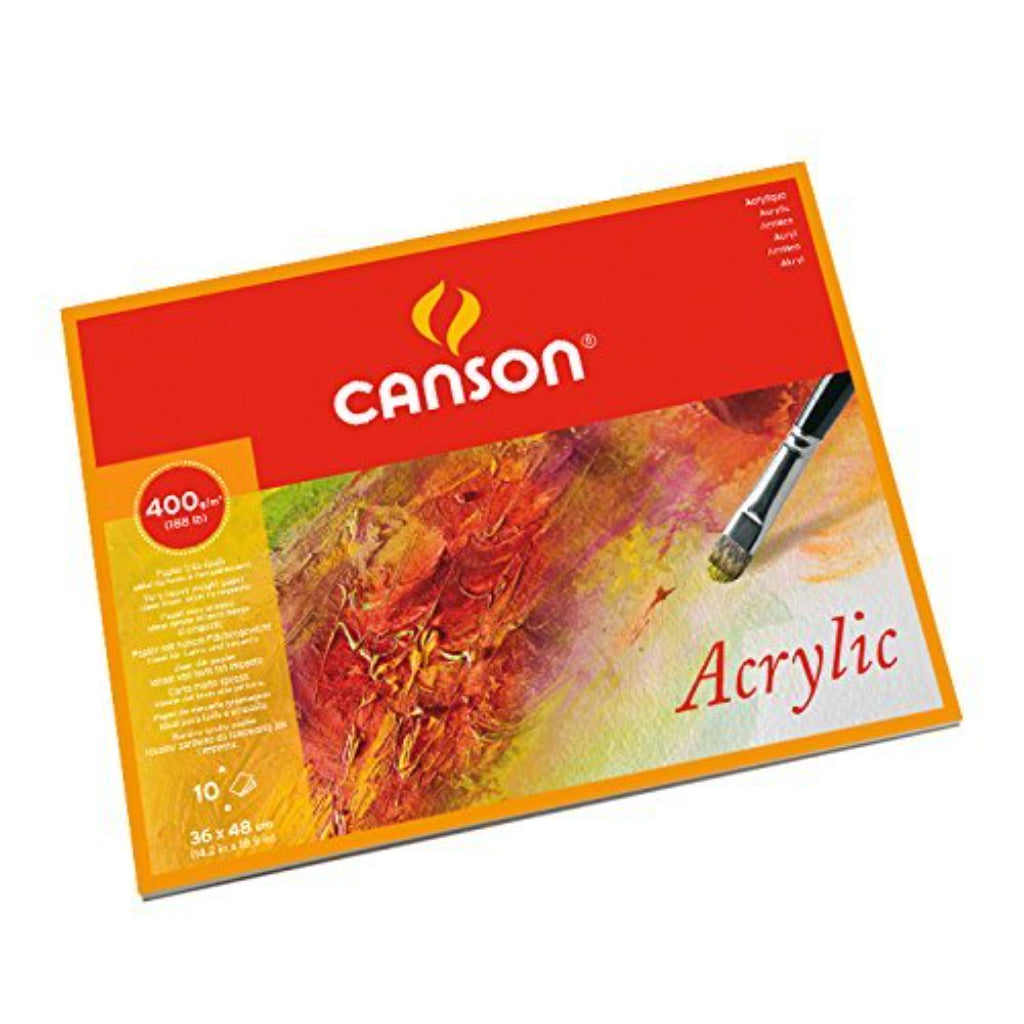 Canson Acrylic 400 Gsm Cold Pressed 36 X 48 Cm Paper Blocks (White- 10 Sheets)