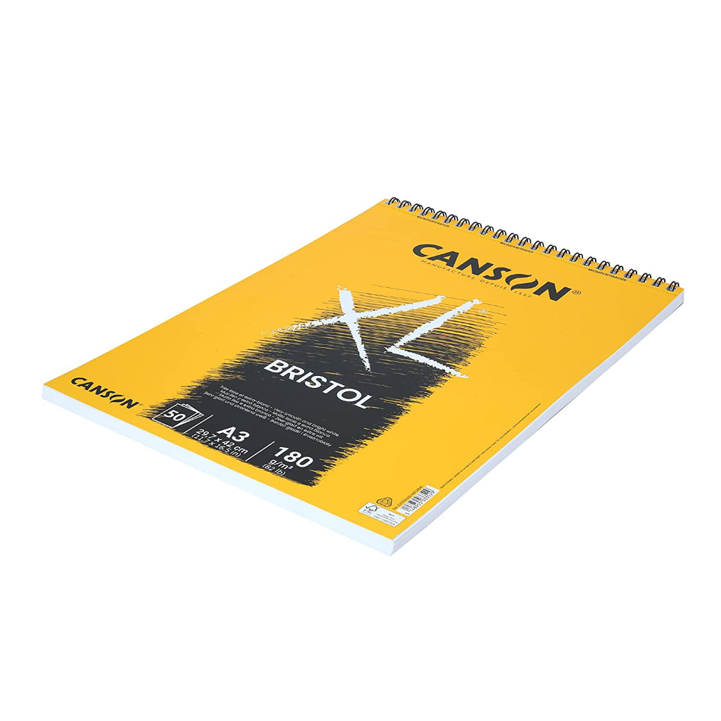Canson Xl Bristol 180 Gsm Spiral Short Side A3 Pad (11.7X16.5 In-50 Sheets)