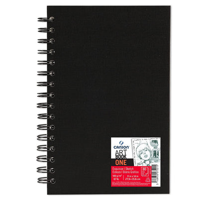 Canson Book Art One Spiral Of Drawing Paper - 11Cm X 14 Cm- White (Pack Of 80)