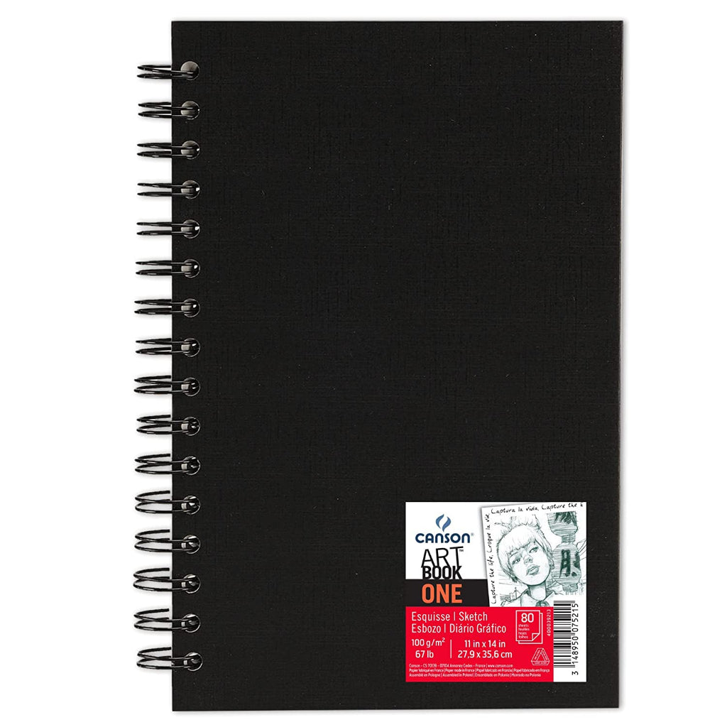 Canson Book Art One Spiral Of Drawing Paper - 11Cm X 14 Cm- White (Pack Of 80)