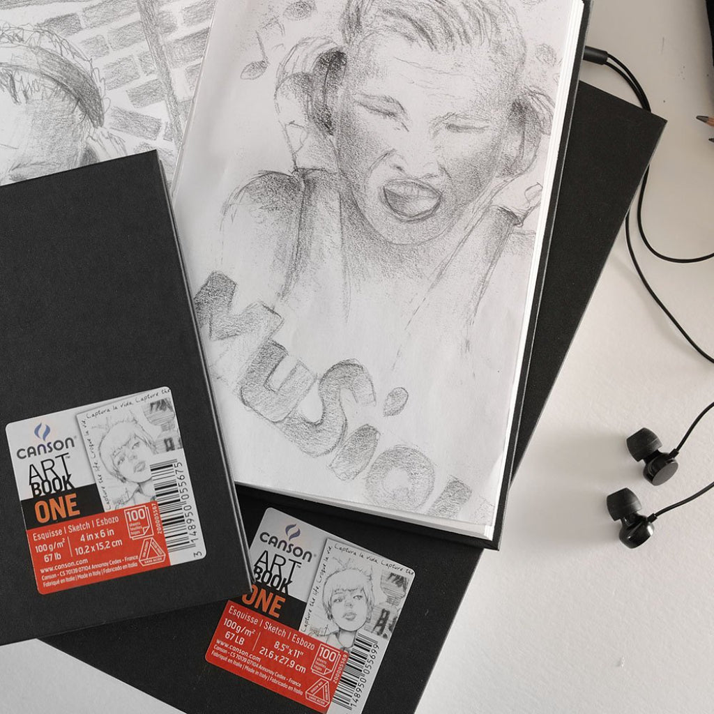 Canson Book Art One Spiral Of Drawing Paper - 11Cm X 14 Cm- White (Pack Of 80)