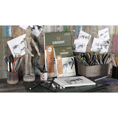 Canson C Grain Drawing 180 Gsm Fine Grain 29.7 X 43.7 Cm Paper Spiral Pad(Natural White- 30 Sheets)