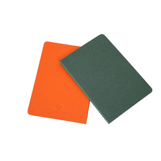 Canson Inspiration 96 Gsm Light Grain A6 Hardbound Books (Pack Of 2- Ivy & Orange- 24 Sheets)