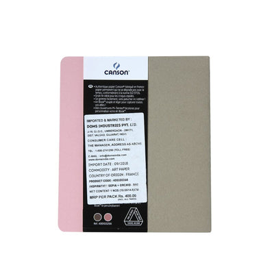 Canson Inspiration 96 Gsm Light Grain A6 Hardbound Books (Pack Of 2- Sepia & Orchid- 24 Sheets)