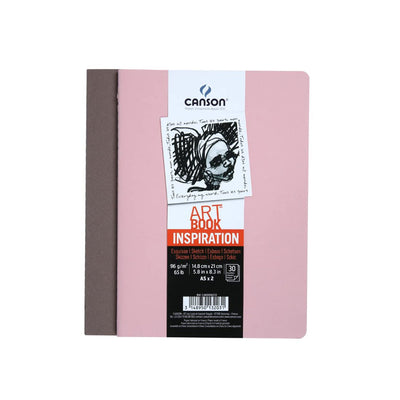 Canson Inspiration 96 Gsm Light Grain A5 Hardbound Books (Pack Of 2- Sepia & Orchid- 30 Sheets)