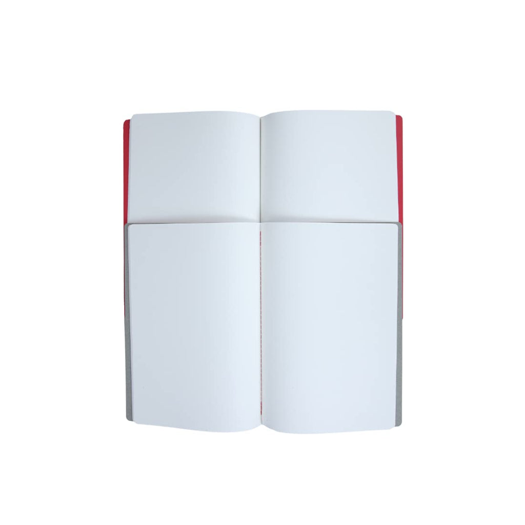Canson Inspiration 96 Gsm Light Grain A4 Hardbound Books (Pack Of 2- Bright Red & Steel Grey- 36 Sheets)