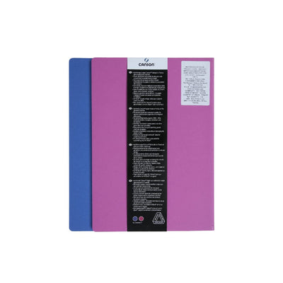 Canson Inspiration 96 Gsm Light Grain A4 Hardbound Books (Pack Of 2- Ultramarine & Violet- 36 Sheets)