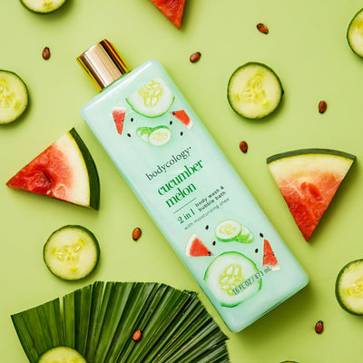 Bodycology Cucumber Melon Body Wash & Body Cream | Cleanse, Hydrates, Moisturizes & Lightweight | For Dehydrated, Dull & Dry Skin | Paraben & Phthalete Free, Cruelty Free - Combo of 2