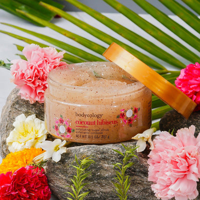 Bodycology Coconut Hibiscus Body Wash & Sugar Scrub | Exfoliate, Cleanse,Moisturise & Removes Dead Skin | For Dull & Dehydrated Skin | Paraben & Phthalete Free, Cruelty Free - Combo of 2